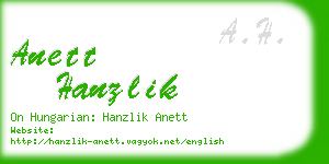 anett hanzlik business card